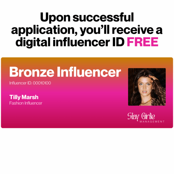Bronze Influencer Card, Influencer ID, membership