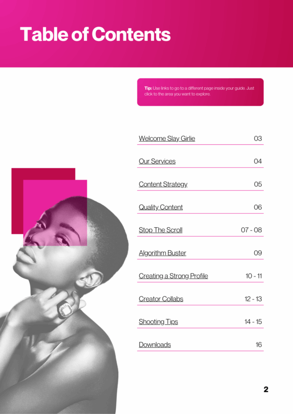 Influencer Guide, Social Media Growth, Model Guide, Table of Contents